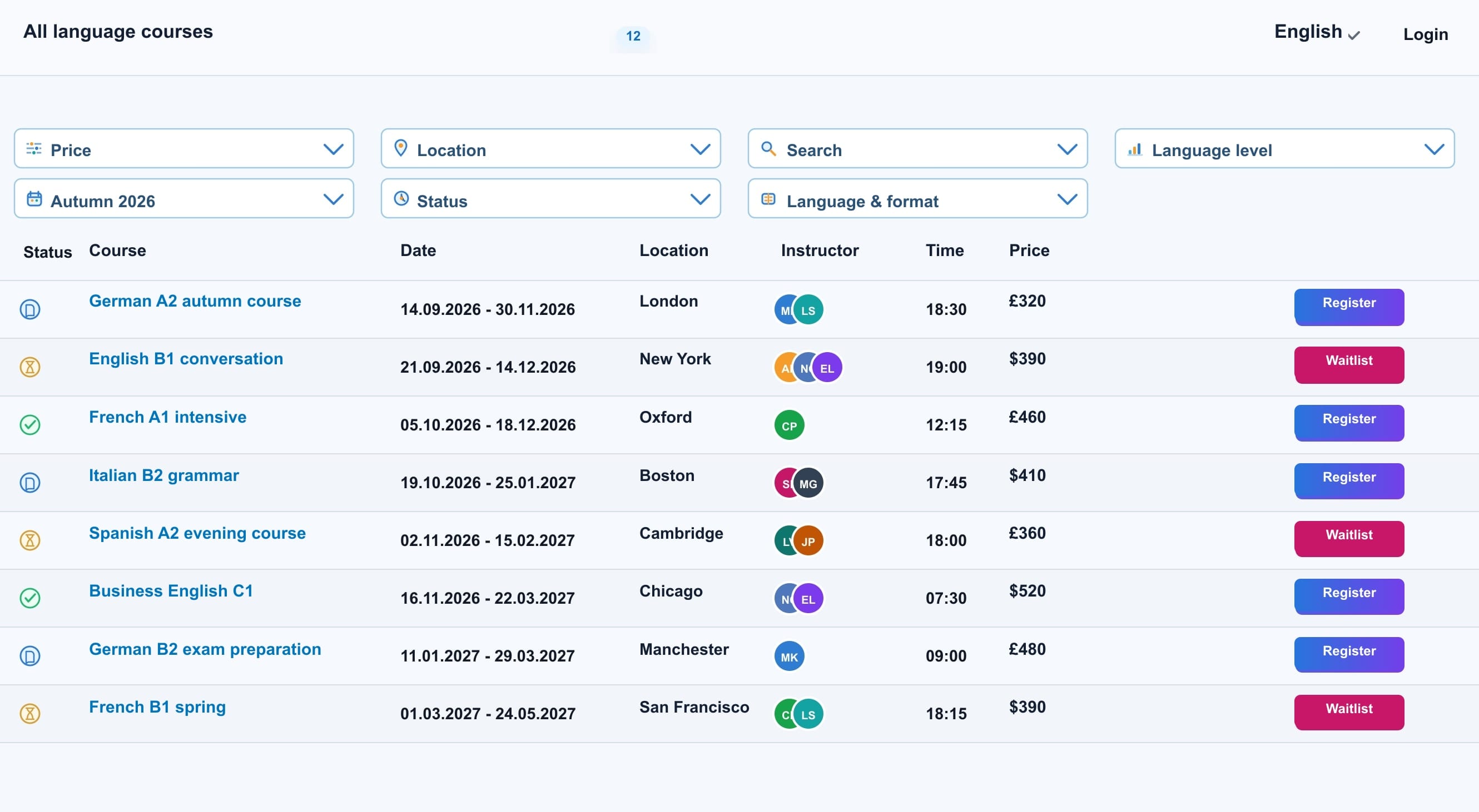 edoobox platform preview for online bookings and digital course management