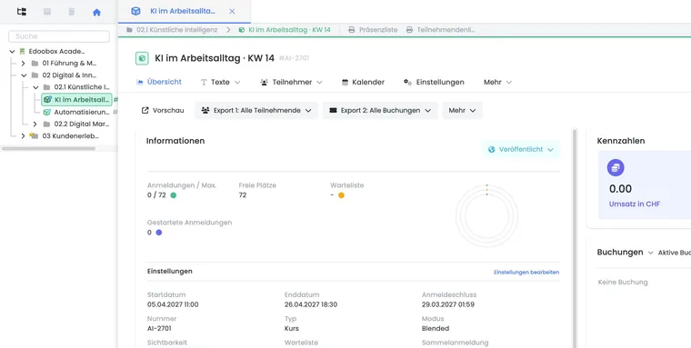 Aktuelle edoobox-V2-Benutzeroberfläche