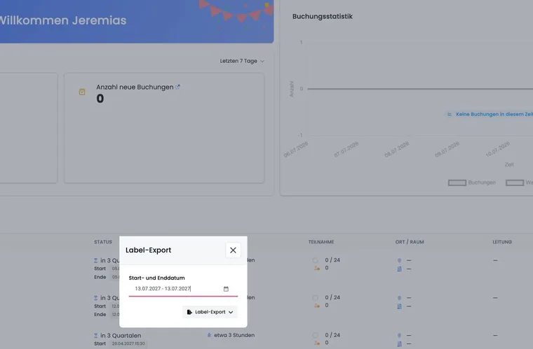 Label-Export im Analytics-Dashboard
