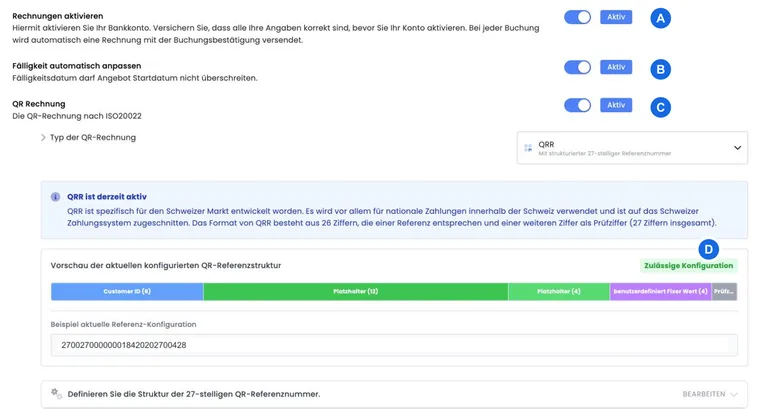 Aktivierung, automatische Fälligkeit und QRR