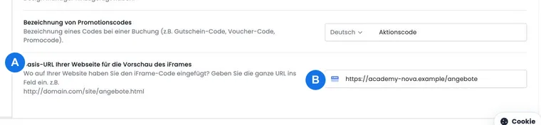 Clone0 Website- und iFrame-Einstellung