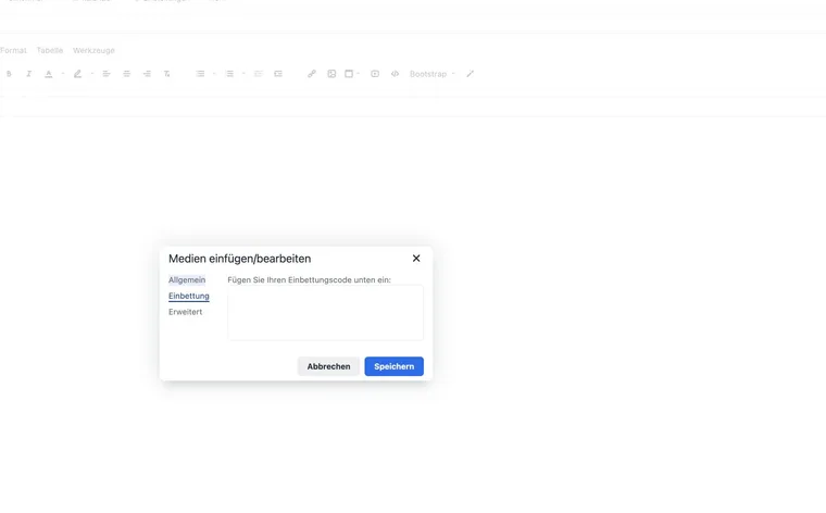 Medienwerkzeug im V2-Beschreibungseditor