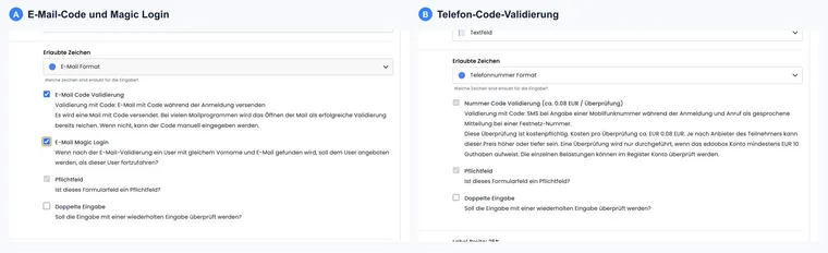 Double opt-in in the participant form
