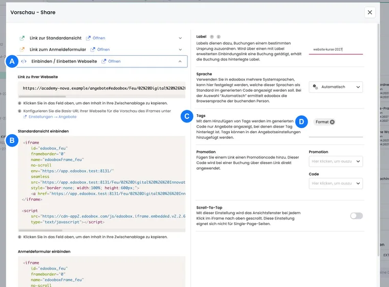 Preview-Share with tag filter