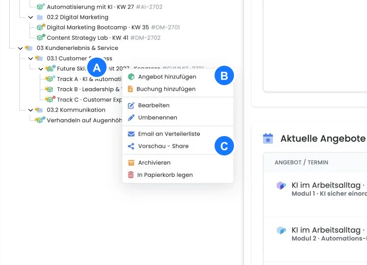 Multi-offer with main offer and sub-offers