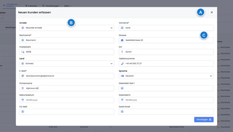 Current waiting list overview in edoobox V2