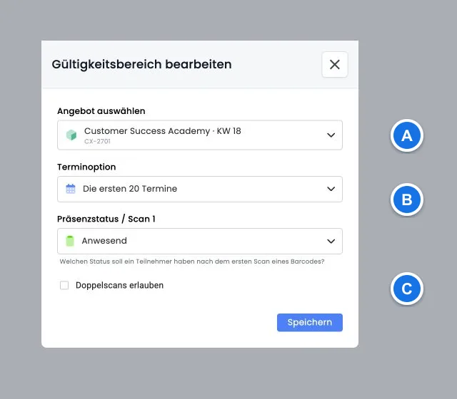 Ticket checking with validity scope and last scan