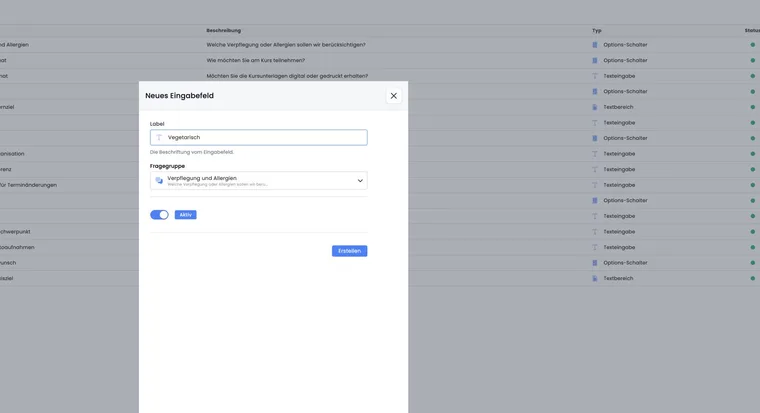 Question group with input fields in V2