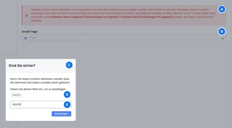 suppression automatique dans edoobox V2