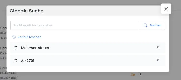 Historique de recherche local avec Effacer l’historique