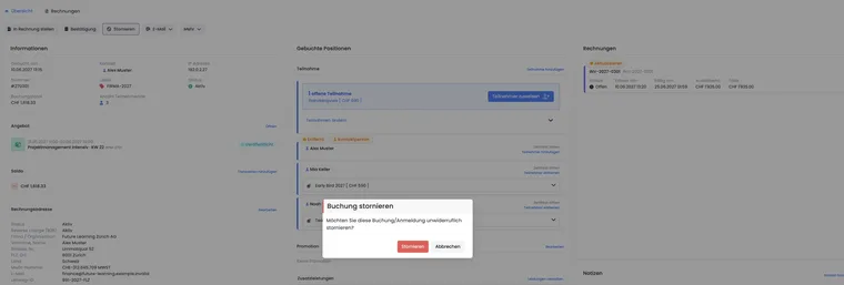 Fenêtre actuelle de confirmation d’annulation