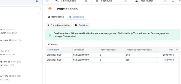 Captures d’écran nécessaires : vente réelle de bons dans edoobox V2